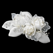 Silver Ivory Pearl & Rhinestone Accent Hair Comb 9648 Silver Ivory Pearl & Rhinestone Accent Hair Comb 9648