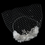 Intricate Diamond White Side Accented Headband with Cage Veil Tulle Accent HP 9658 Intricate Diamond White Side Accented Headband with Cage Veil Tulle Accent HP 9658