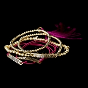 Gold Fuchsia Tassel Fashion "Memories for Eternity" Bracelet 8818 Gold Fuchsia Tassel Fashion "Memories for Eternity" Bracelet 8818
