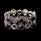 Silver Amethyst & AB Crystal Bridal Stretch Bracelet 8658 Silver Amethyst & AB Crystal Bridal Stretch Bracelet 8658