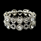 Silver Clear Crystal Bridal Stretch Bracelet 8658 Silver Clear Crystal Bridal Stretch Bracelet 8658