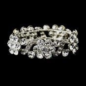 Silver Clear Crystal Bridal Stretch Bracelet 8661 Silver Clear Crystal Bridal Stretch Bracelet 8661