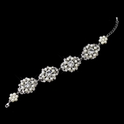 Antique Rhodium Silver Clear Rhinestone & Freshwater Pearl Accent Bracelet 9882***Discontinued*** Antique Rhodium Silver Clear Rhinestone & Freshwater Pearl Accent Bracelet 9882***Discontinued***