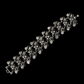 Antique Silver Clear Crystal Swirl Bridal Vine Bracelet 8755 Antique Silver Clear Crystal Swirl Bridal Vine Bracelet 8755