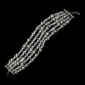 Silver Clear 5 Row Swarovski Crystal Bead Bridal Bracelet 8784 Silver Clear 5 Row Swarovski Crystal Bead Bridal Bracelet 8784