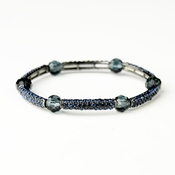 Hematite Silver Navy Austrian Crystal Bridal Stretch Bracelet 9246 Hematite Silver Navy Austrian Crystal Bridal Stretch Bracelet 9246
