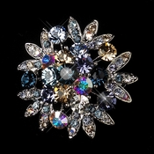 Antique Silver Multi Rhinestone Bridal Brooch 185 Antique Silver Multi Rhinestone Bridal Brooch 185