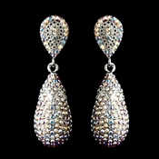 Silver AB Swarovski Crystal Dangle Bridal Earrings 1264 Silver AB Swarovski Crystal Dangle Bridal Earrings 1264