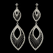 Antique Silver Clear Rhinestone Dangle Bridal Earrings 8684 Antique Silver Clear Rhinestone Dangle Bridal Earrings 8684