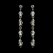 Antique Silver Clear Crystal Drop Bridal Earrings 8738 Antique Silver Clear Crystal Drop Bridal Earrings 8738