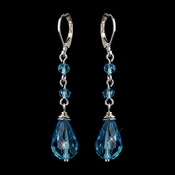 Silver Aqua Crystal Bead Drop Bridal Earrings 8745 Silver Aqua Crystal Bead Drop Bridal Earrings 8745
