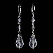 Silver Clear Crystal Bead Drop Bridal Earrings 8745 Silver Clear Crystal Bead Drop Bridal Earrings 8745