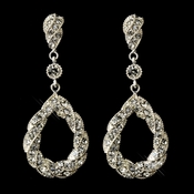 Silver Clear Crystal Bridal Dangle Bridal Earrings 9241 Silver Clear Crystal Bridal Dangle Bridal Earrings 9241