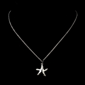 Silver Clear CZ Crystal Starfish Pendant Bridal Necklace 9257 ***Only 1 Left*** Silver Clear CZ Crystal Starfish Pendant Bridal Necklace 9257 ***Only 1 Left***