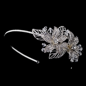 Silver Crystal Side Accented Flower Headband HP 944 Silver Crystal Side Accented Flower Headband HP 944