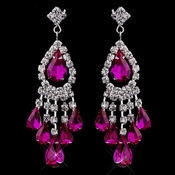 Silver Fuchsia Chandelier Earrings 24792 Silver Fuchsia Chandelier Earrings 24792