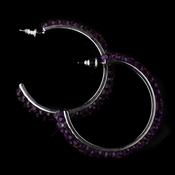 Antique Silver Amethyst Hoop Earrings 8707 Antique Silver Amethyst Hoop Earrings 8707