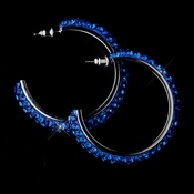 Antique Silver Blue Hoop Earrings 8707 Antique Silver Blue Hoop Earrings 8707