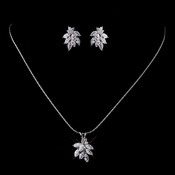 Silver Clear CZ Necklace & Earring Set 8604 Silver Clear CZ Necklace & Earring Set 8604