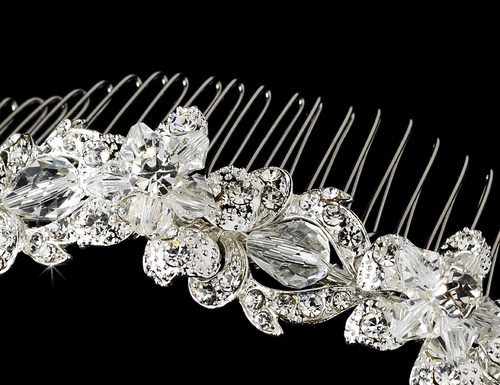 Silver Clear Swarovski Crystal Bridal Comb 7810 Silver Clear Swarovski Crystal Bridal Comb 7810