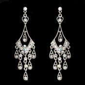 Dainty AB Iridescent & Clear Rhinestone Chandelier Floral Earring - E 8413 Dainty AB Iridescent & Clear Rhinestone Chandelier Floral Earring - E 8413