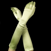 Satin Bridal Bridesmaid Gloves - Lime Satin Bridal Bridesmaid Gloves - Lime
