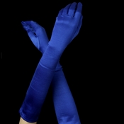Satin Bridal Bridesmaid Gloves - Royal Blue Satin Bridal Bridesmaid Gloves - Royal Blue