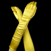 Satin Bridal Bridesmaid Gloves - Yellow Satin Bridal Bridesmaid Gloves - Yellow