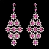 Glamorous Silver & Pink Chandelier Earrings E 939 Glamorous Silver & Pink Chandelier Earrings E 939