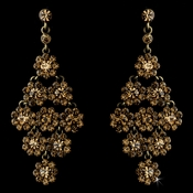 Glamorous Gold & Brown Chandelier Earrings E 939 Glamorous Gold & Brown Chandelier Earrings E 939