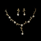 * Charming Gold Clear Rhinestone Necklace & Earring Set 383 * Charming Gold Clear Rhinestone Necklace & Earring Set 383