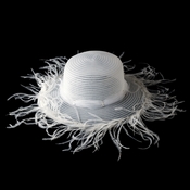 Ivory Sun Hat with Feather Accents HP 11169 Ivory Sun Hat with Feather Accents HP 11169