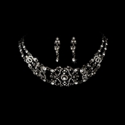 Necklace Earring Set 370 Silver Black Necklace Earring Set 370 Silver Black