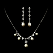 Necklace Earring Set N 2615 E 2536 Silver Ivory Necklace Earring Set N 2615 E 2536 Silver Ivory