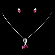 Necklace Earring Set N 3714 E 3766 Silver Red Necklace Earring Set N 3714 E 3766 Silver Red