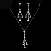 Necklace Earring Set N 3811 E 3809 Silver Clear Necklace Earring Set N 3811 E 3809 Silver Clear