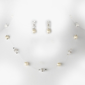 Necklace Earring Set N 8364 E 216 Silver Ivory Necklace Earring Set N 8364 E 216 Silver Ivory