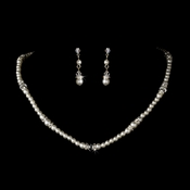 Necklace Earring Set N 8368 E 8370 Silver White Necklace Earring Set N 8368 E 8370 Silver White