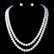 Necklace Earring Set 10769 Silver White Necklace Earring Set 10769 Silver White