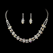 Fabulous Silver Clear & AB Rhinestone Necklace & Earring Set 3092 Fabulous Silver Clear & AB Rhinestone Necklace & Earring Set 3092