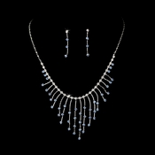 Necklace Earring Set 3126 Silver Light Blue Necklace Earring Set 3126 Silver Light Blue