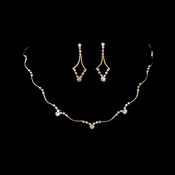 Necklace Earring Set 343 Gold Clear Necklace Earring Set 343 Gold Clear