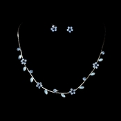 Necklace Earring Set 3734 Silver Blue Necklace Earring Set 3734 Silver Blue