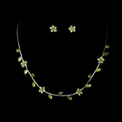 Necklace Earring Set 3734 Silver Green Necklace Earring Set 3734 Silver Green