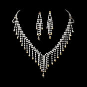 * Necklace Earring Set 374 Silver AB * Necklace Earring Set 374 Silver AB