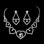 Matching Sweet 16 Rhinestone Necklace Earring Jewelry Set NE 460 Silver Matching Sweet 16 Rhinestone Necklace Earring Jewelry Set NE 460 Silver
