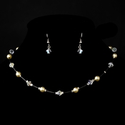 Silver Cream AB Necklace Earring 7220 Silver Cream AB Necklace Earring 7220