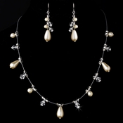 Necklace Earring Set NE 8351 Silver Ivory Necklace Earring Set NE 8351 Silver Ivory
