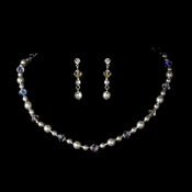 Necklace Earring Set NE 8365 Silver White Necklace Earring Set NE 8365 Silver White
