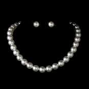 Necklace Earring Set NE 8371 White Necklace Earring Set NE 8371 White